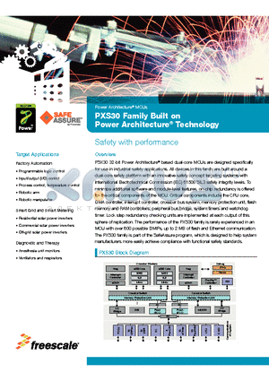 PXS3010 datasheet - PXS30 Family Built on Power Architecture^ Technology