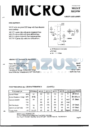 MG31C datasheet - GREEN LED LAMPS