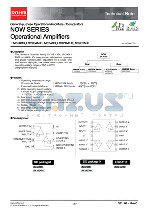 LM358MX_11 datasheet - NOW SERIES Operational Amplifiers