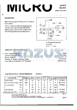 MG51 datasheet - GREEN LED LAMPS