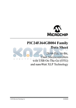 PIC24FJ32GB002-E/SS datasheet - 28/44-Pin, 16-Bit, Flash Microcontrollers with USB On-The-Go (OTG) and nanoWatt XLP Technology