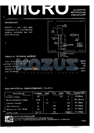 MG63DA datasheet - FLANGELESS RECTANGULAR BAR LED LAMP