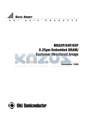 MG63P datasheet - 0.25lm Embedded DRAM/ Customer Structured Arrays