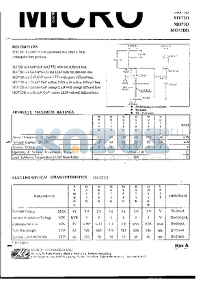 MG73D datasheet - RED LED ENCAPSULATED IN A 1mm x 5mm RECTANGULAR BARS PACKAGE