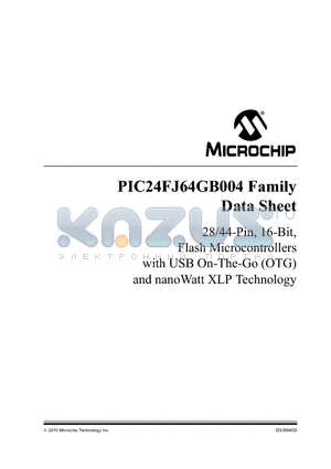 PIC24FJ64GB002-I/PT datasheet - 28/44-Pin, 16-Bit, Flash Microcontrollers with USB On-The-Go (OTG) and nanoWatt XLP Technology