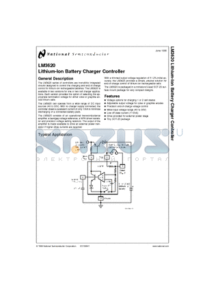 LM3620M5-8 datasheet - Lithium-Ion Battery Charger Controller