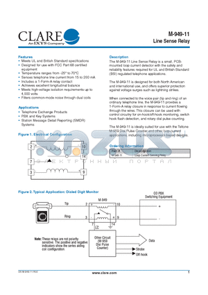 M-949-11 datasheet - Line Sense Relay