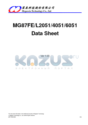 MG87FE4051AE20 datasheet - 8-bits microcontroll