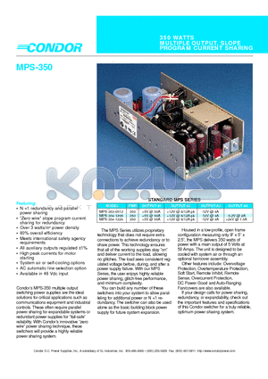 MPS-354-1224 datasheet - 350 WATTS MULTIPLE OUTPUT, SLOPE PROGRAM CURRENT SHARING