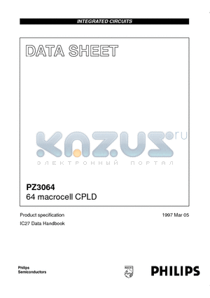 PZ3064I15A84 datasheet - 64 macrocell CPLD