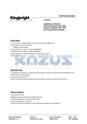 KB827AB datasheet - PHOTOCOUPLER