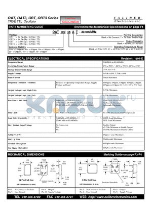 OAT25AT datasheet - TRUE TTL Oscillator