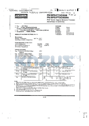 MPS3638 datasheet - PNP Small Signal General Purpose Amplifiers & Switches