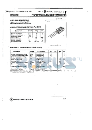 MPS3702 datasheet - PNP (AMPLIFIER TRANSISTOR)