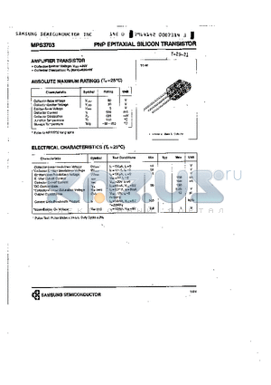 MPS3703 datasheet - PNP (AMPLIFIER TRANSISTOR)
