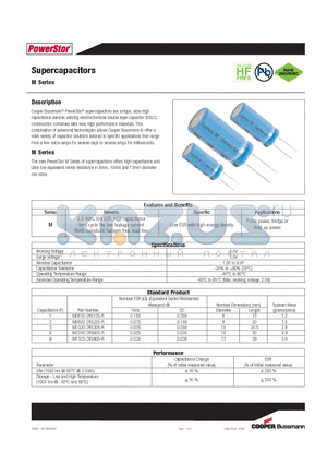 M0820-2R5205-R datasheet - Supercapacitors
