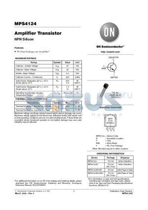 MPS4124_06 datasheet - Amplifier Transistor NPN Silicon