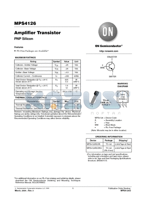 MPS4126_06 datasheet - Amplifier Transistor PNP Silicon