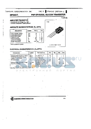 MPS6517 datasheet - PNP (AMPLIFIER TRANSISTOR)