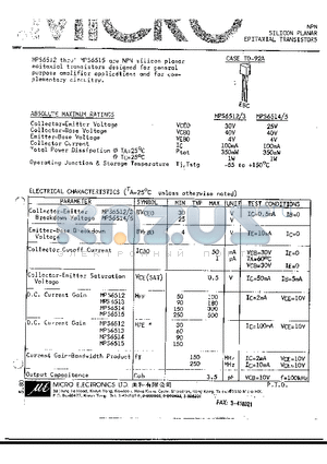 MPS651S datasheet - NPN SILICON PLANAR EPITAXIAL TRANSISTORS