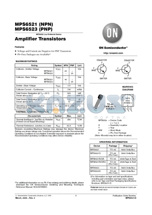 MPS6521 datasheet - Amplifier Transistors