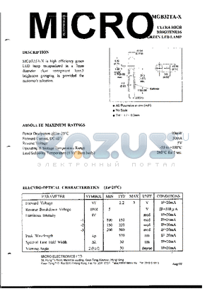 MGB32TA-X datasheet - ULTRA HIGH BRIGHTNESS GREEN LED LAMP