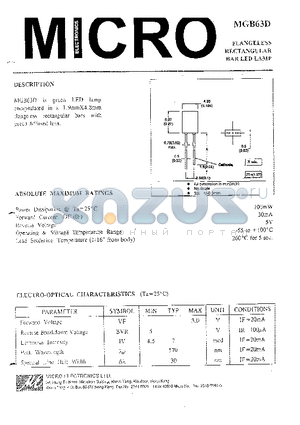 MGB63D datasheet - FLANGELESS RECTANGULAR BAR LED LAMP