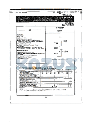 M100A datasheet - MINIATURE PLASTIC SILICON RECTIFIER