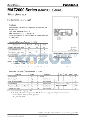 MAZ20620B datasheet - Silicon planar type