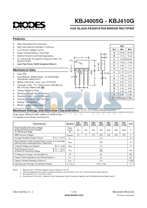 KBJ4005G_1 datasheet - 4.0A GLASS PASSIVATED BRIDGE RECTIFIER