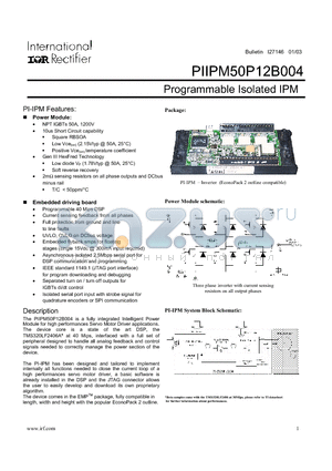 PIIPM50P06D004 datasheet - Programmable Isolated IPM
