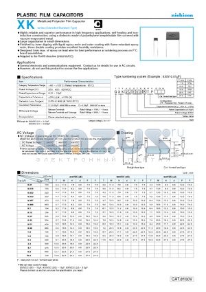 QXK2J153KTP datasheet - PLASTIC FILM CAPACITORS