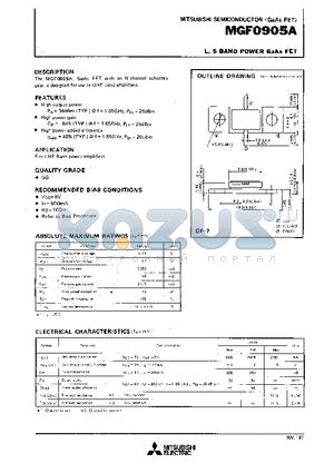 MGF0905A datasheet - L,S BAND POWER GaAs FET