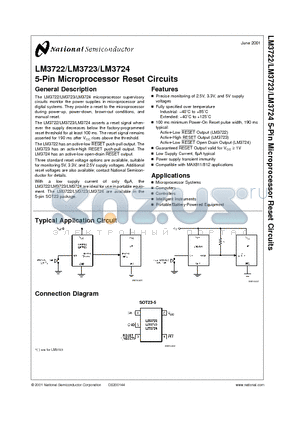LM3722EM5-3.08 datasheet - 5-Pin Microprocessor Reset Circuits