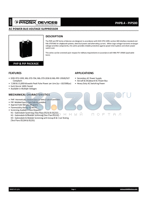 PIP120 datasheet - ac power bus voltage suppressor