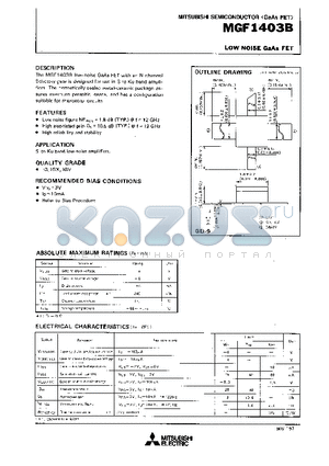 MGF1403B datasheet - LOW NOISE GaAs FET