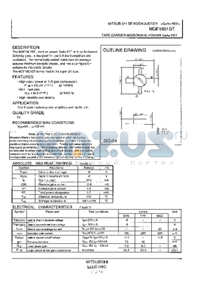 MGF1801 datasheet - TAPE CARRIER MICROWAVE POWER GaAs FET