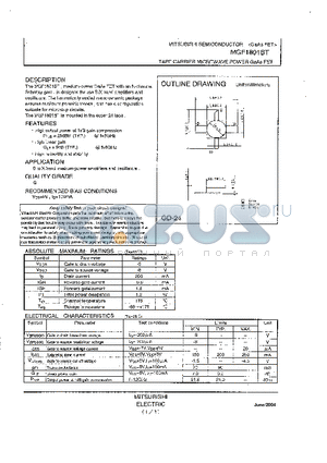 MGF1801BT datasheet - TAPE CARRIER MICROWAVE POWER GaAs FET