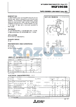 MGF1903B datasheet - TAPE CARRIER LOW NOISE GaAs FET