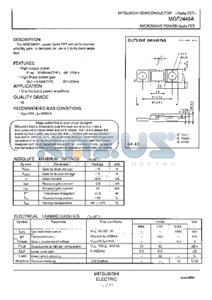 MGF2445A_1 datasheet - MICROWAVE POWER GaAs FET