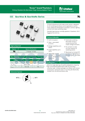 QXX10N4 datasheet - 10 Amp bi-directional solid state switch series is designed for AC switching