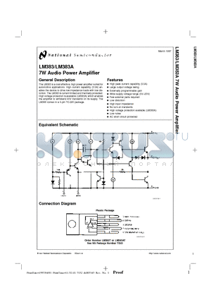 LM383AT datasheet - 7W Audio Power Amplifier