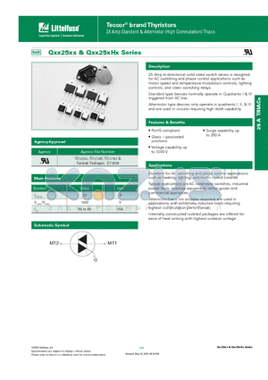 QXX25L6 datasheet - 25 Amp bi-directional solid state switch series is designed for AC switching