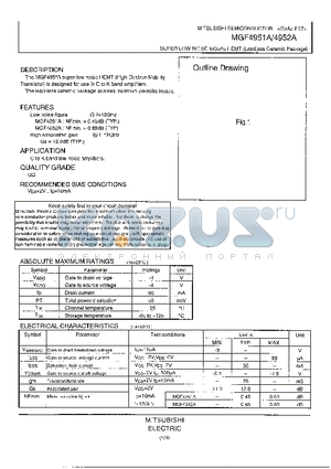 MGF4952A datasheet - SUPER LOW NOISE InGaAs HEMT