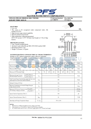 KBL02 datasheet - SINGLE-PHASE BRIDGE RECTIFIER