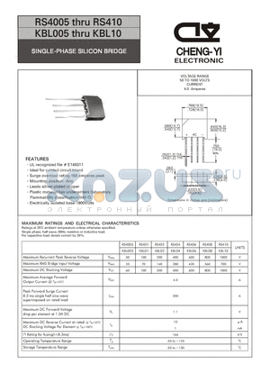 KBL02 datasheet - SINGLE-PHASE SILICON BRIDGE