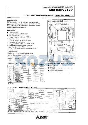 MGFC40V7177 datasheet - 7.1 - 7.7GHz BAND 10W INTERNALLY MATCHED GaAs FET