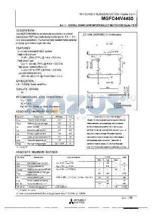 MGFC44V4450_98 datasheet - 4.4-5.0GHz BAND 24W INTERNALLY MATCHED GaAs FET