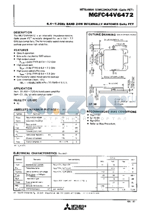 MGFC44V6472_97 datasheet - 6.4-7.2GHz BAND 24W INTERNALLY MATCHED GaAs FET