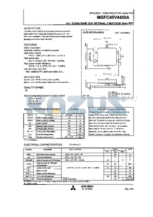 MGFC45V4450A datasheet - 4.4 - 5.0GHz BAND 32W INTERNALLY MATCHED GaAs FET